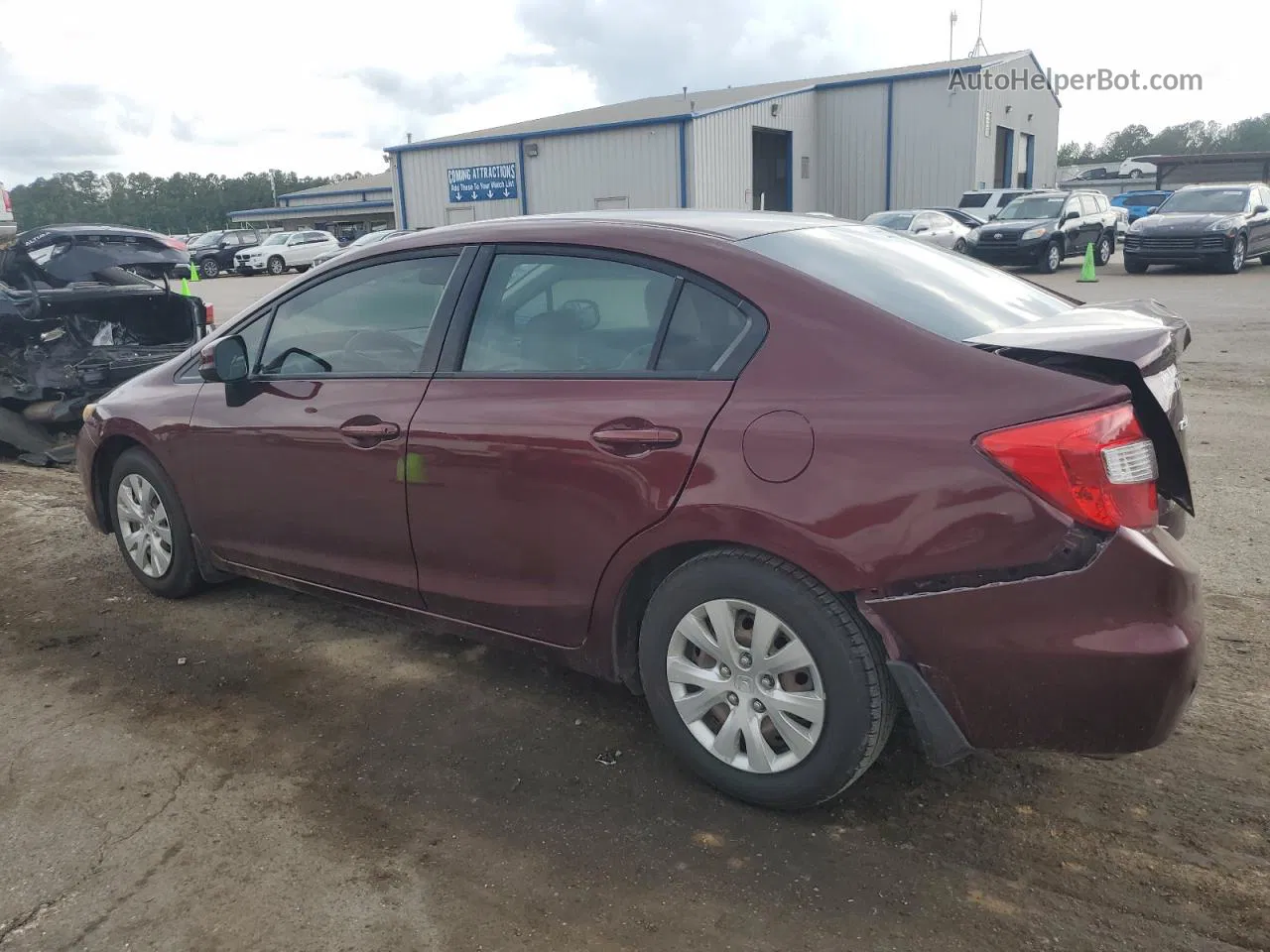 2012 Honda Civic Lx Burgundy vin: 19XFB2F53CE386685