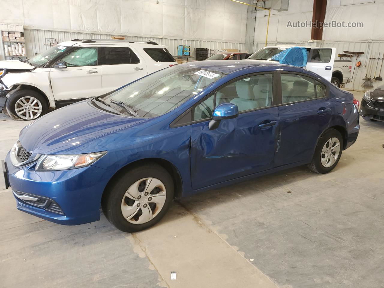 2013 Honda Civic Lx Blue vin: 19XFB2F53DE016306