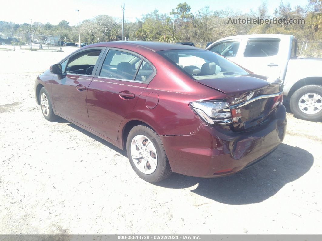 2013 Honda Civic Lx Maroon vin: 19XFB2F53DE066252