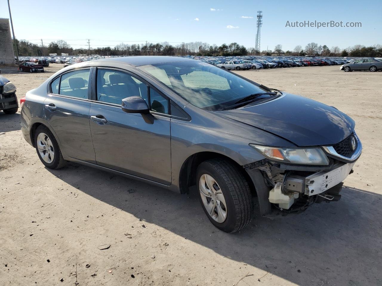 2013 Honda Civic Lx Gray vin: 19XFB2F53DE201651