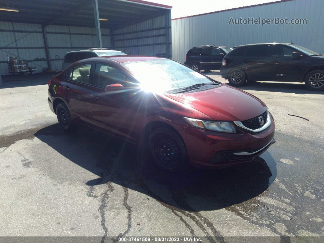 2014 Honda Civic Sedan Lx Burgundy vin: 19XFB2F53EE003797