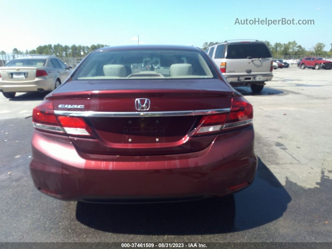 2014 Honda Civic Sedan Lx Burgundy vin: 19XFB2F53EE003797