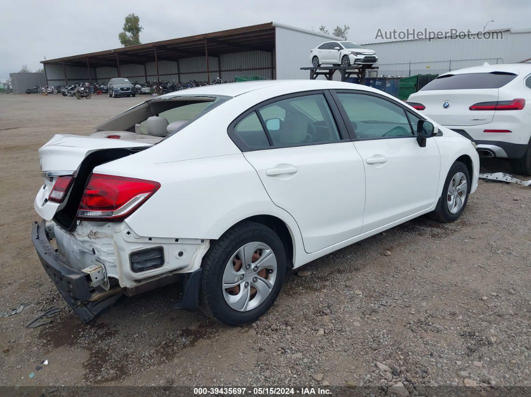 2014 Honda Civic Lx White vin: 19XFB2F53EE021507