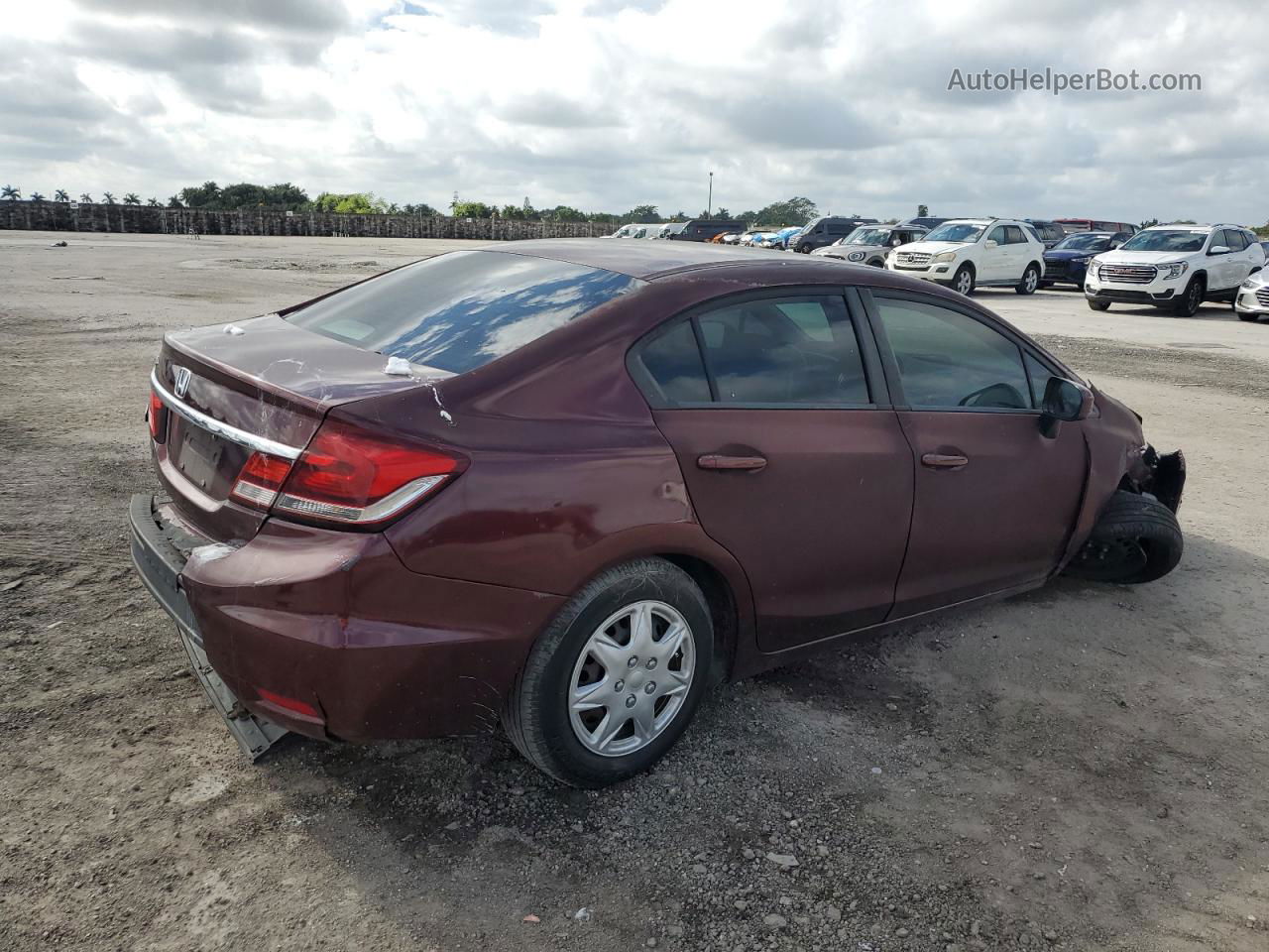 2014 Honda Civic Lx Burgundy vin: 19XFB2F53EE031843