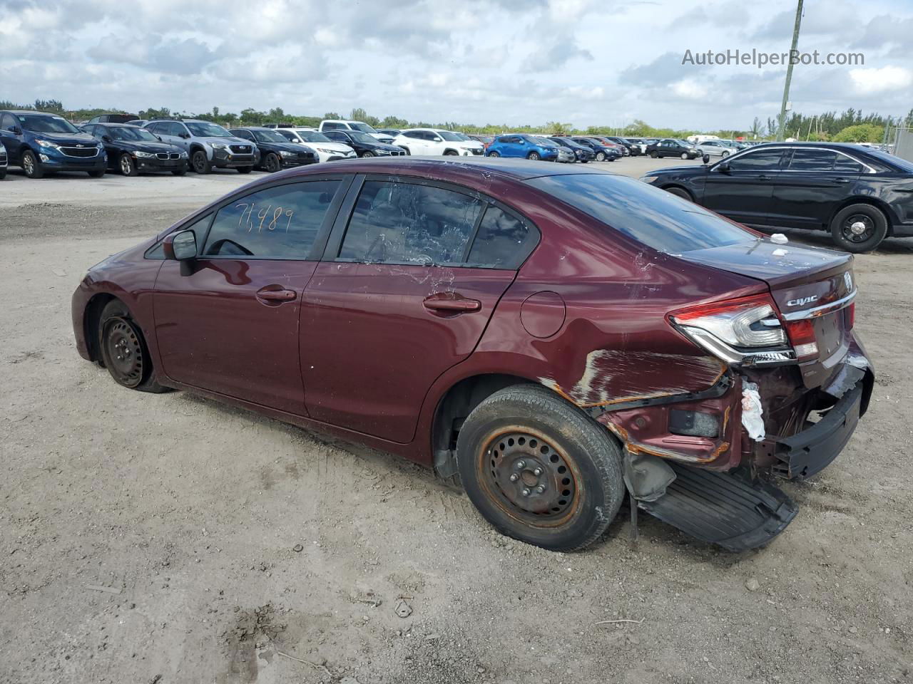 2014 Honda Civic Lx Burgundy vin: 19XFB2F53EE031843