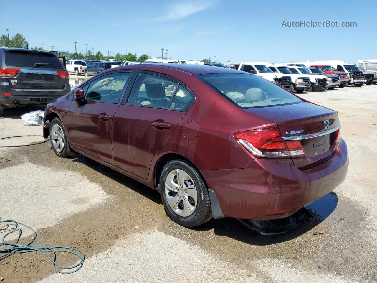 2014 Honda Civic Lx Burgundy vin: 19XFB2F53EE067628