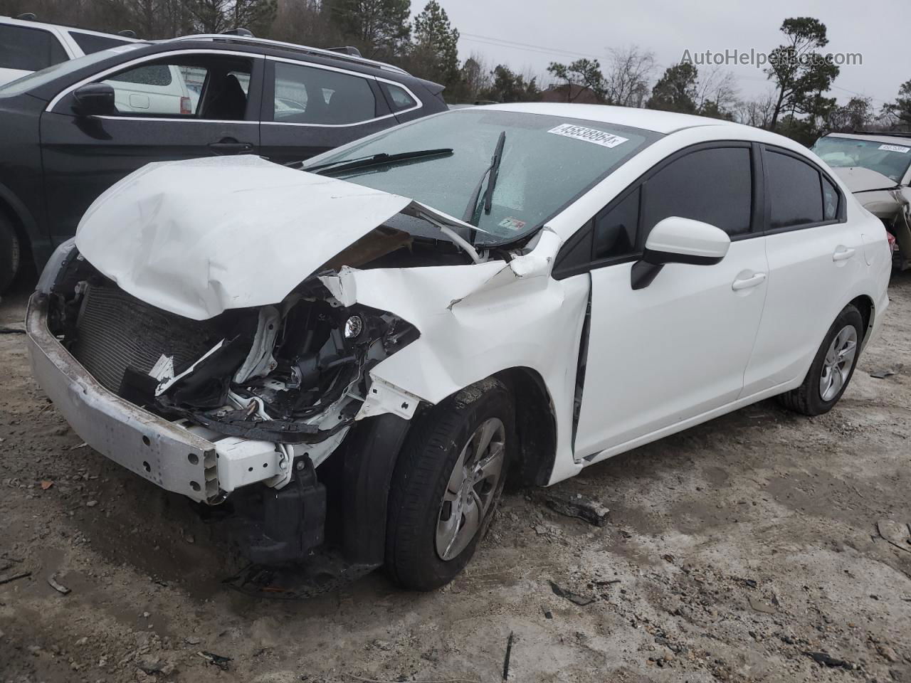 2014 Honda Civic Lx White vin: 19XFB2F53EE254853