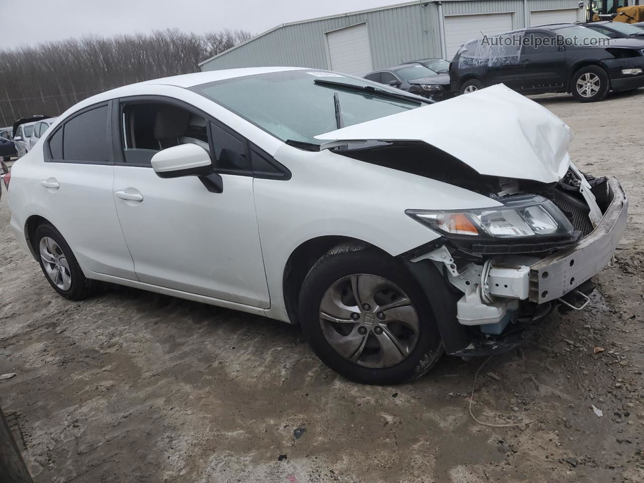 2014 Honda Civic Lx White vin: 19XFB2F53EE254853