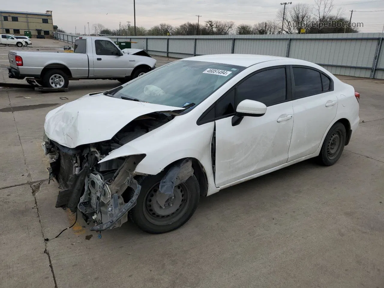 2015 Honda Civic Lx White vin: 19XFB2F53FE078629