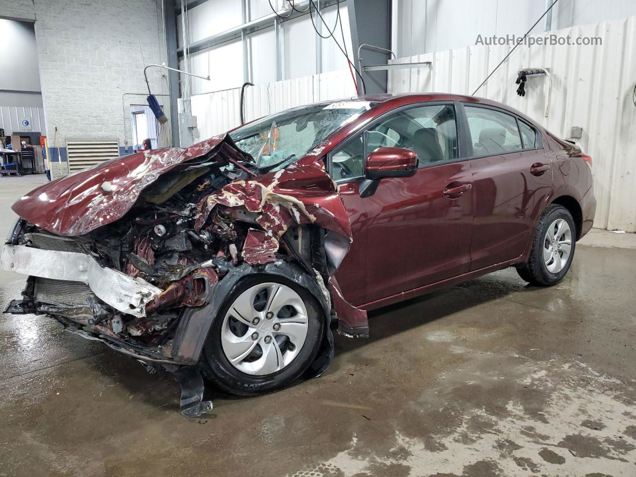 2015 Honda Civic Lx Maroon vin: 19XFB2F53FE105389