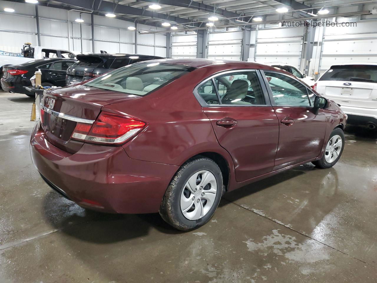 2015 Honda Civic Lx Maroon vin: 19XFB2F53FE105389