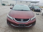 2015 Honda Civic Lx Burgundy vin: 19XFB2F53FE110804