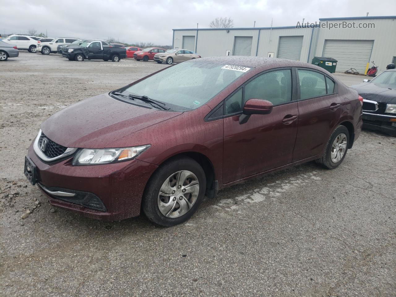 2015 Honda Civic Lx Burgundy vin: 19XFB2F53FE110804