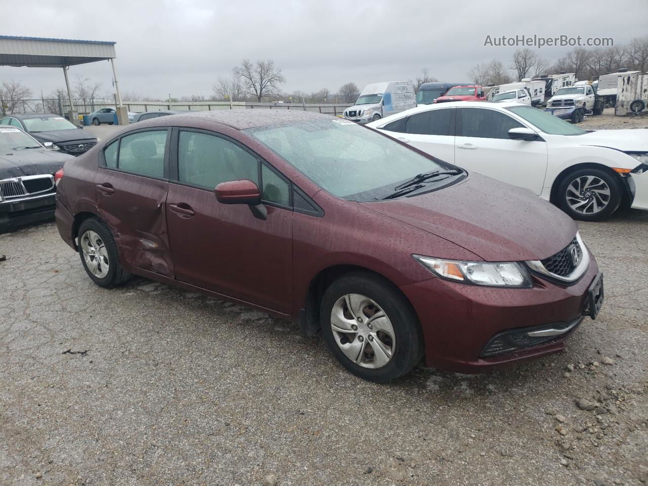 2015 Honda Civic Lx Burgundy vin: 19XFB2F53FE110804