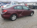 2015 Honda Civic Lx Burgundy vin: 19XFB2F53FE110804