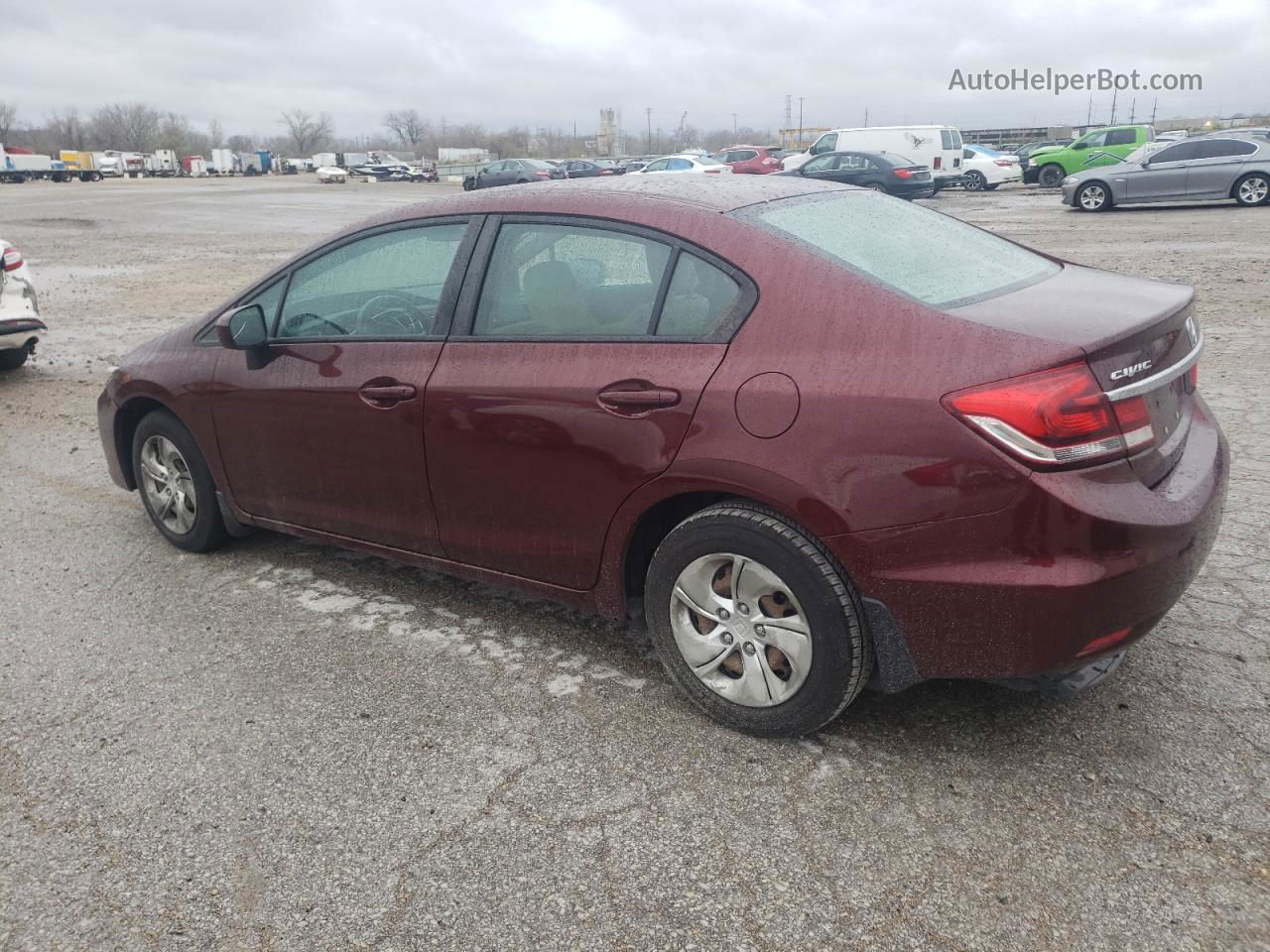 2015 Honda Civic Lx Burgundy vin: 19XFB2F53FE110804