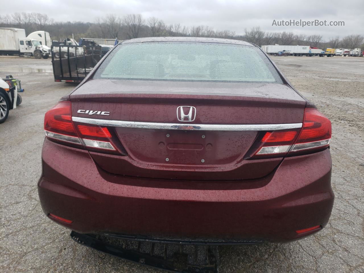 2015 Honda Civic Lx Burgundy vin: 19XFB2F53FE110804