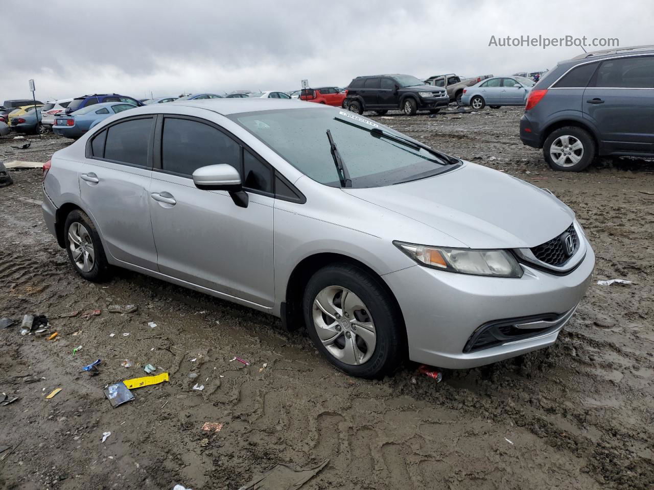 2015 Honda Civic Lx Silver vin: 19XFB2F53FE113105