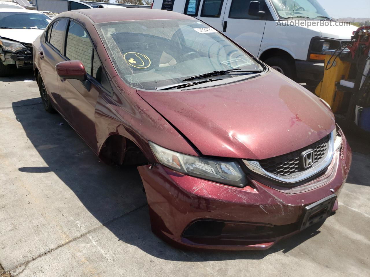 2015 Honda Civic Lx Burgundy vin: 19XFB2F53FE706804