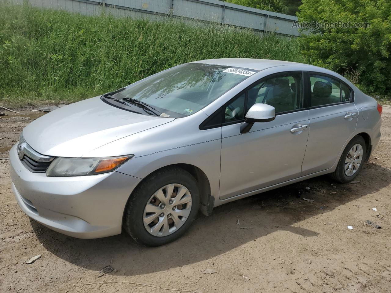 2012 Honda Civic Lx Silver vin: 19XFB2F54CE036580