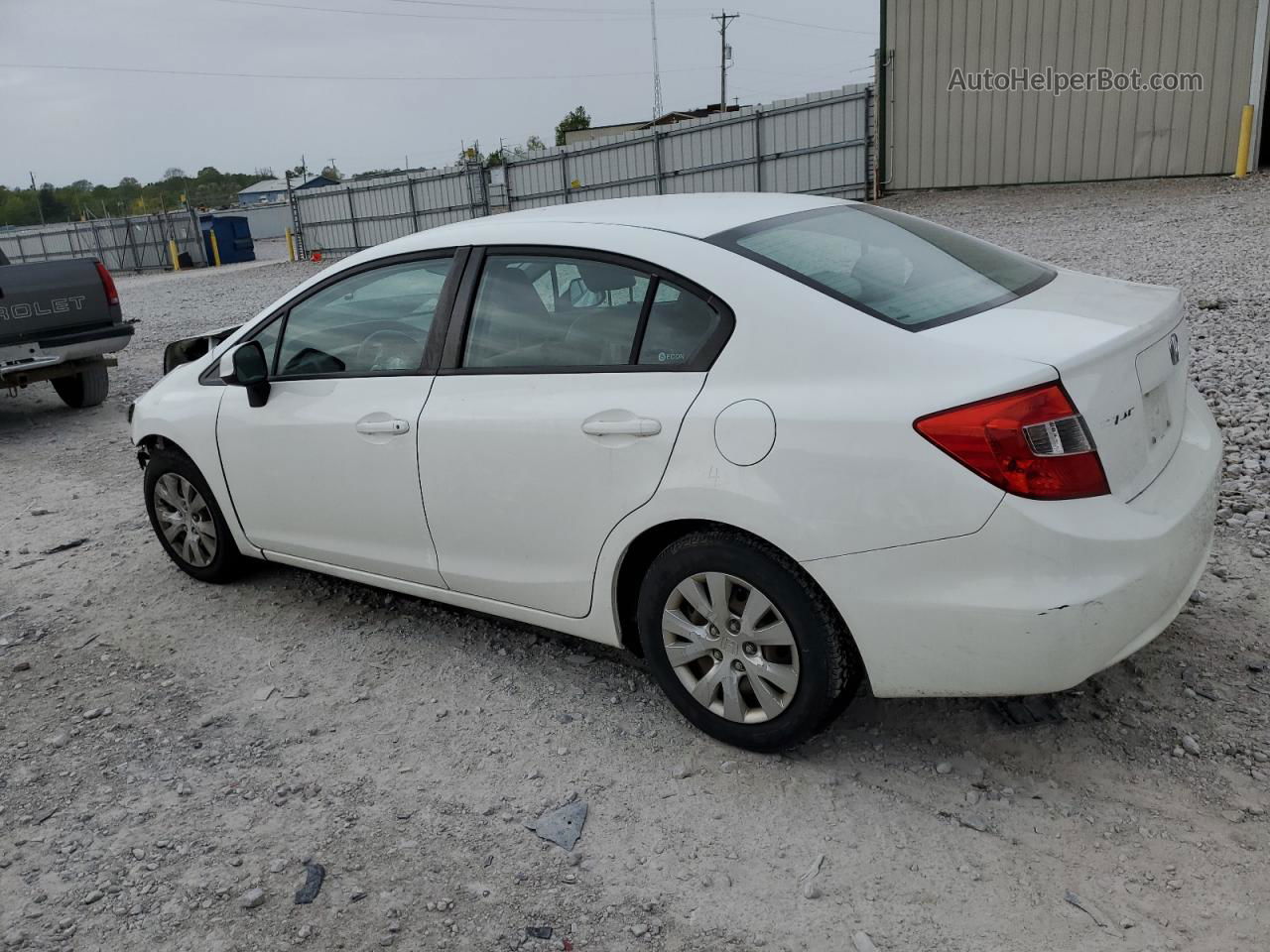 2012 Honda Civic Lx White vin: 19XFB2F54CE065738