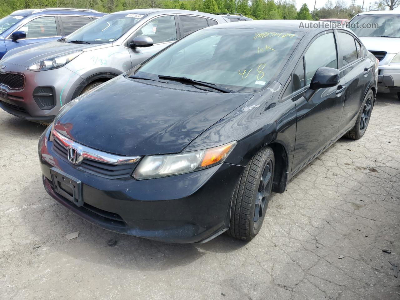 2012 Honda Civic Lx Black vin: 19XFB2F54CE069904