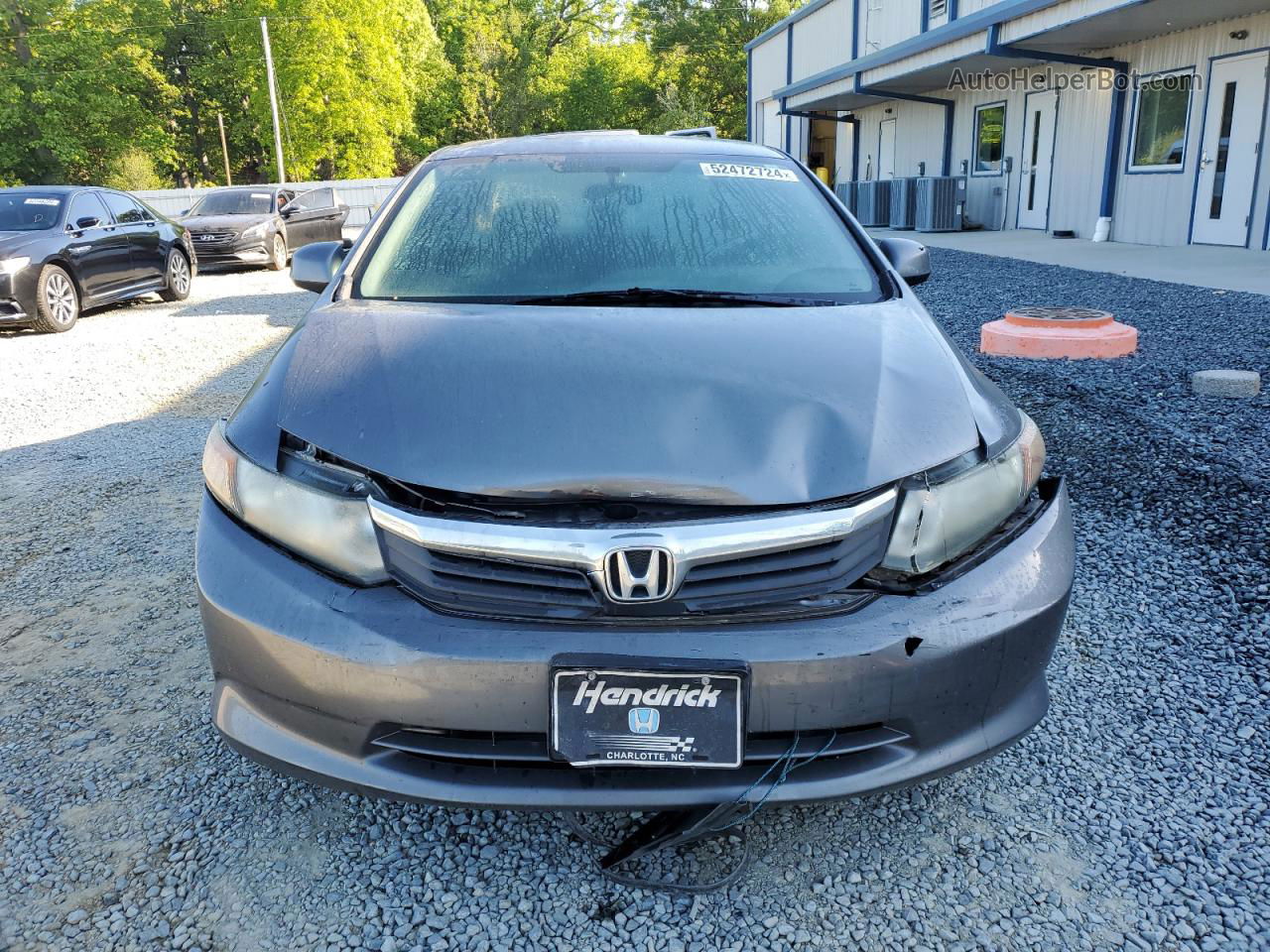 2012 Honda Civic Lx Gray vin: 19XFB2F54CE093247