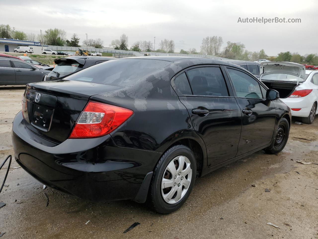 2012 Honda Civic Lx Black vin: 19XFB2F54CE105669