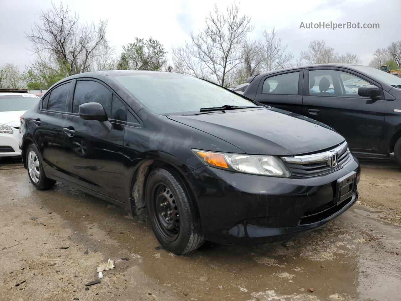 2012 Honda Civic Lx Черный vin: 19XFB2F54CE105669