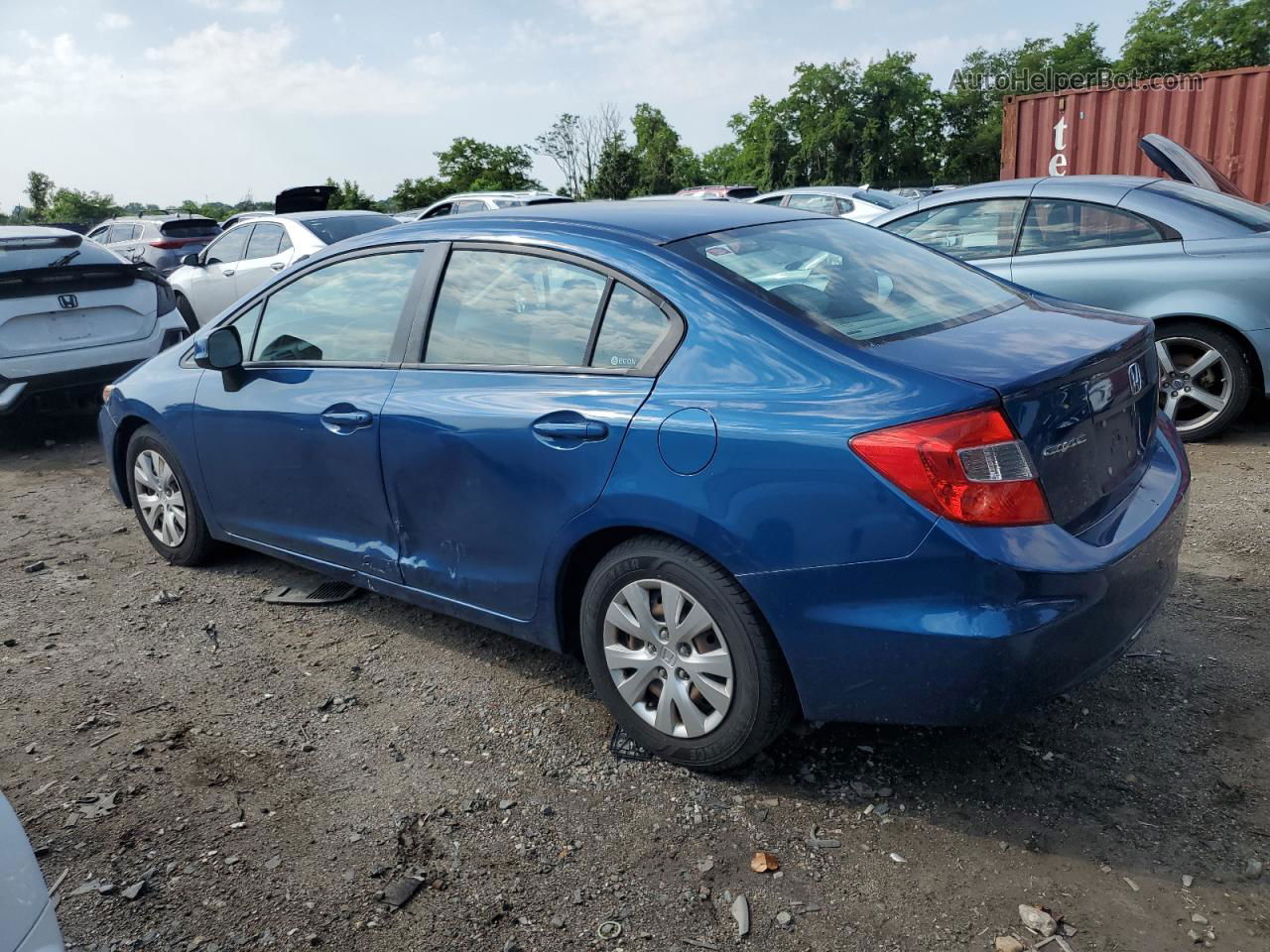 2012 Honda Civic Lx Blue vin: 19XFB2F54CE349984