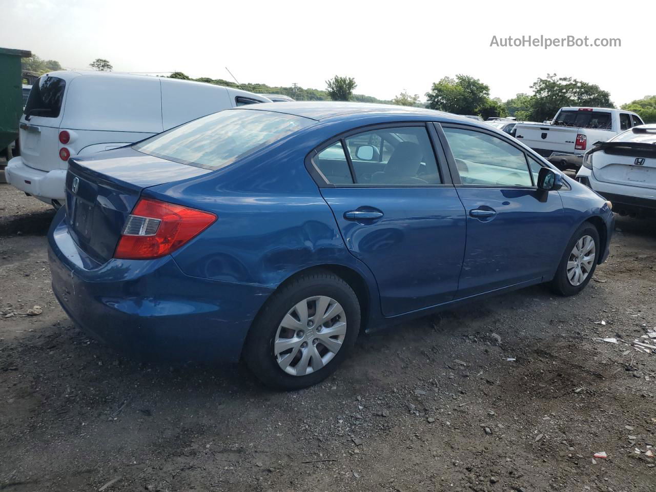 2012 Honda Civic Lx Blue vin: 19XFB2F54CE349984