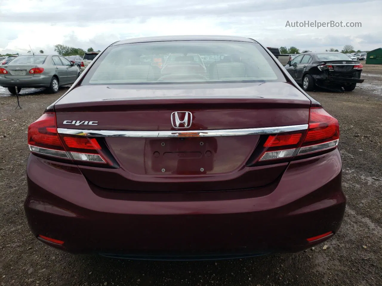 2013 Honda Civic Lx Burgundy vin: 19XFB2F54DE007775