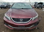 2013 Honda Civic Lx Бордовый vin: 19XFB2F54DE007775