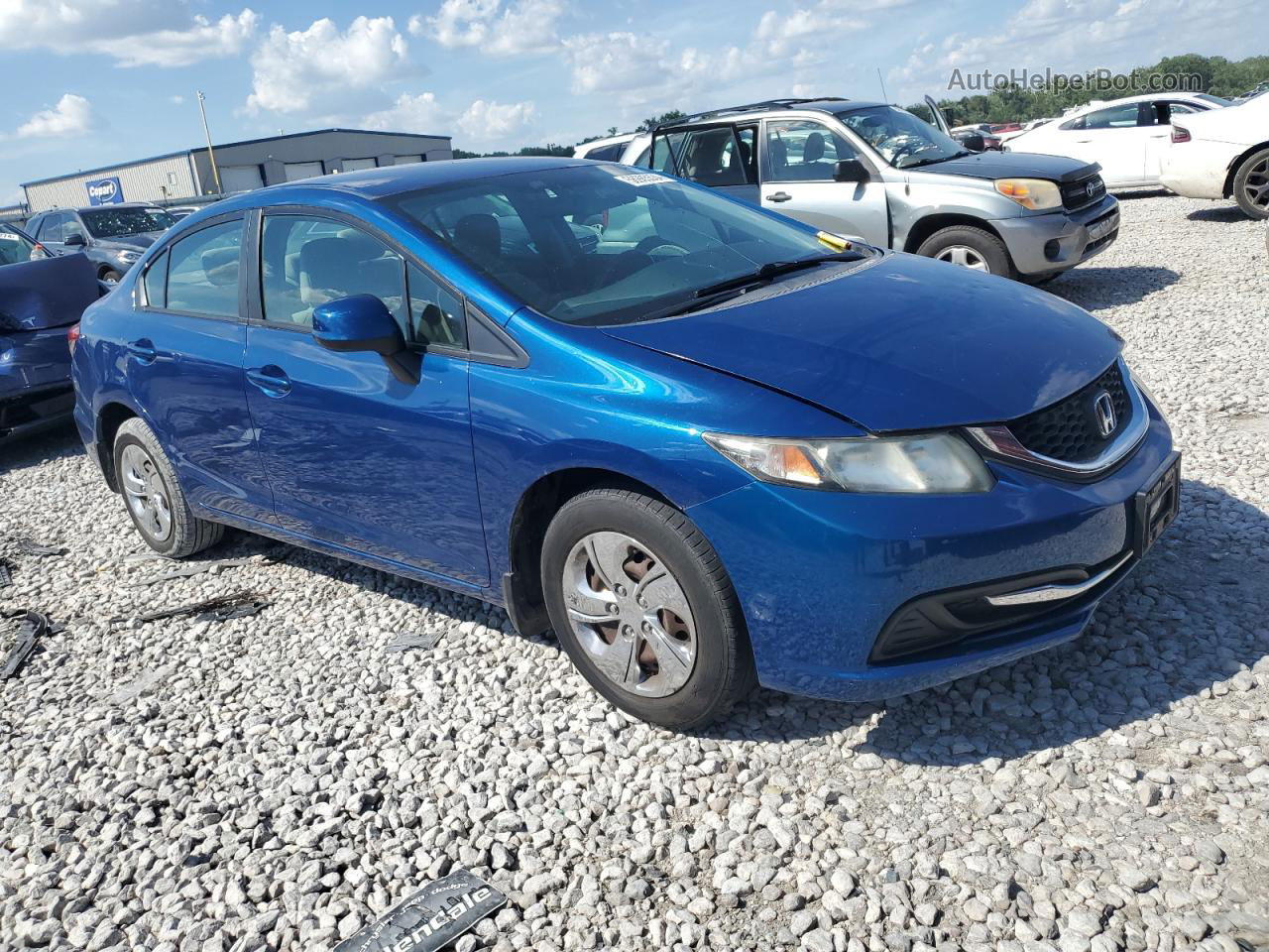 2013 Honda Civic Lx Blue vin: 19XFB2F54DE029386