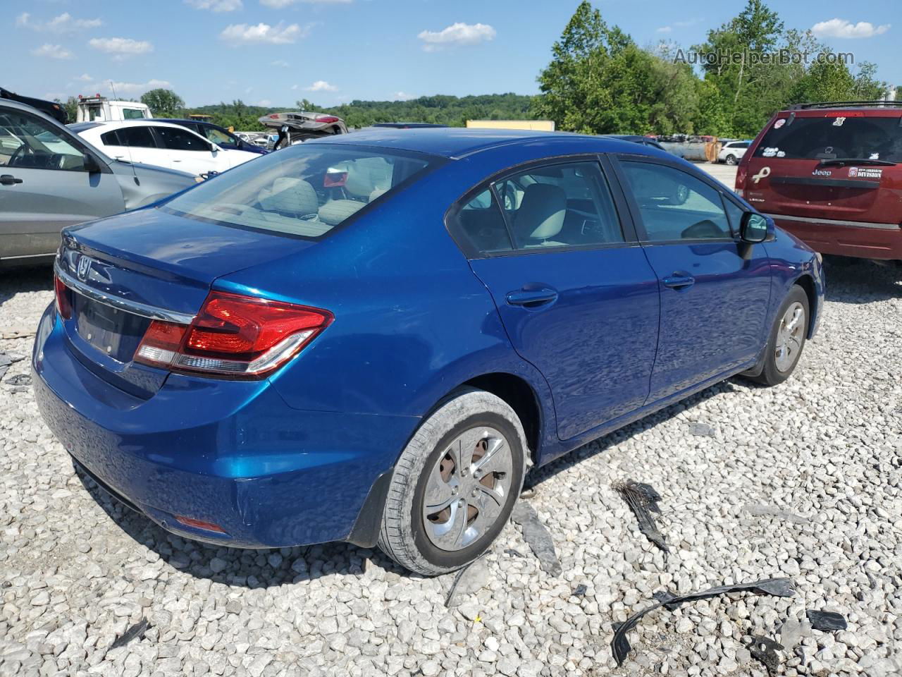 2013 Honda Civic Lx Blue vin: 19XFB2F54DE029386