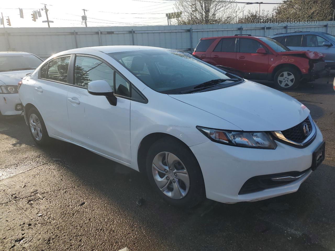 2013 Honda Civic Lx White vin: 19XFB2F54DE046656