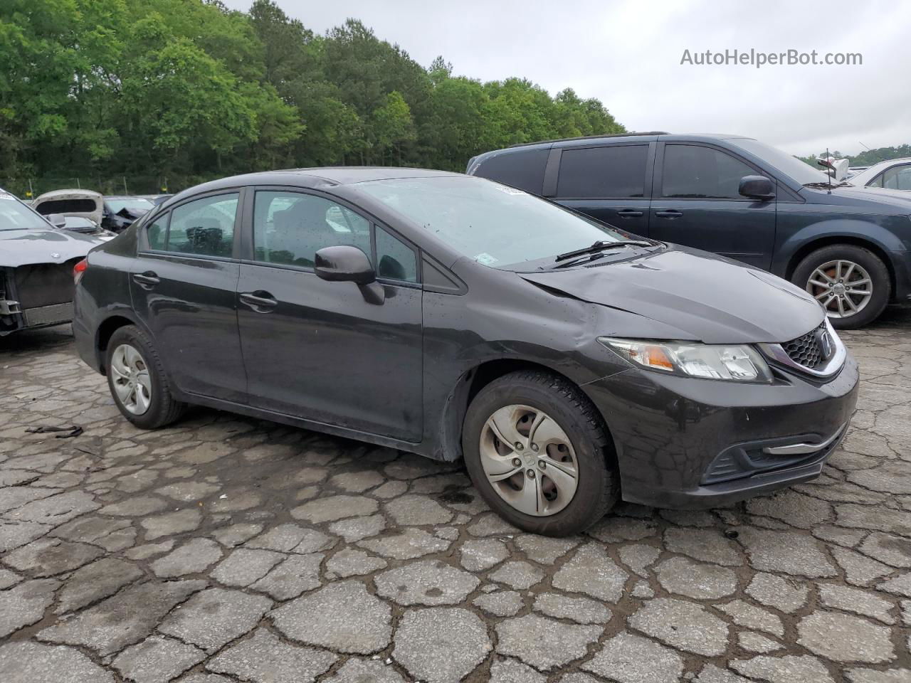 2013 Honda Civic Lx Black vin: 19XFB2F54DE069791