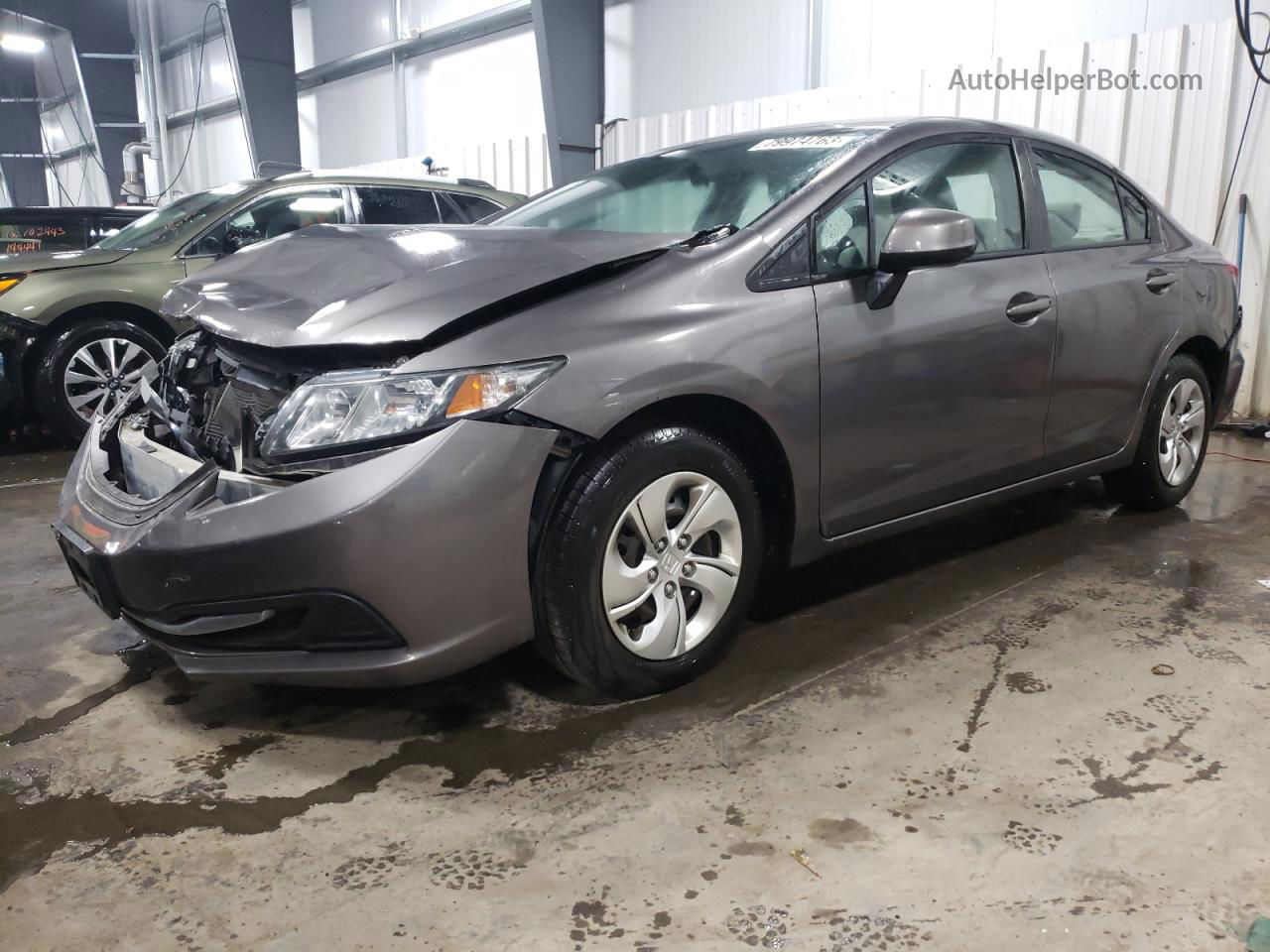 2013 Honda Civic Lx Gray vin: 19XFB2F54DE073338