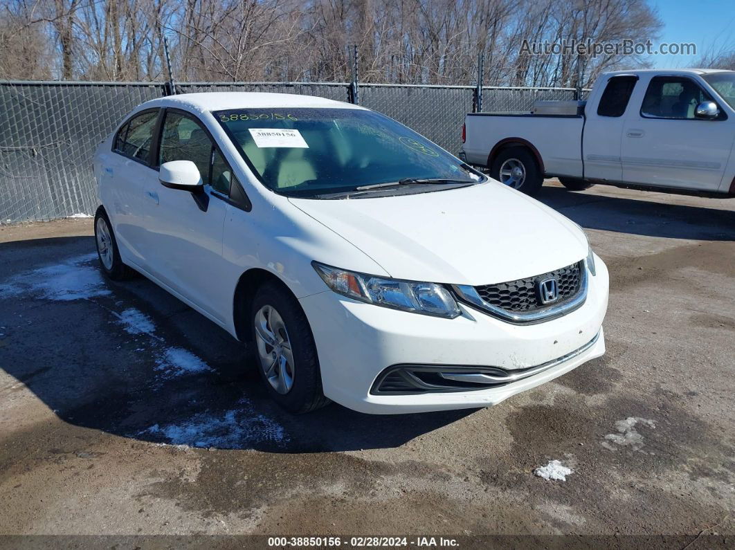 2013 Honda Civic Lx White vin: 19XFB2F54DE074683