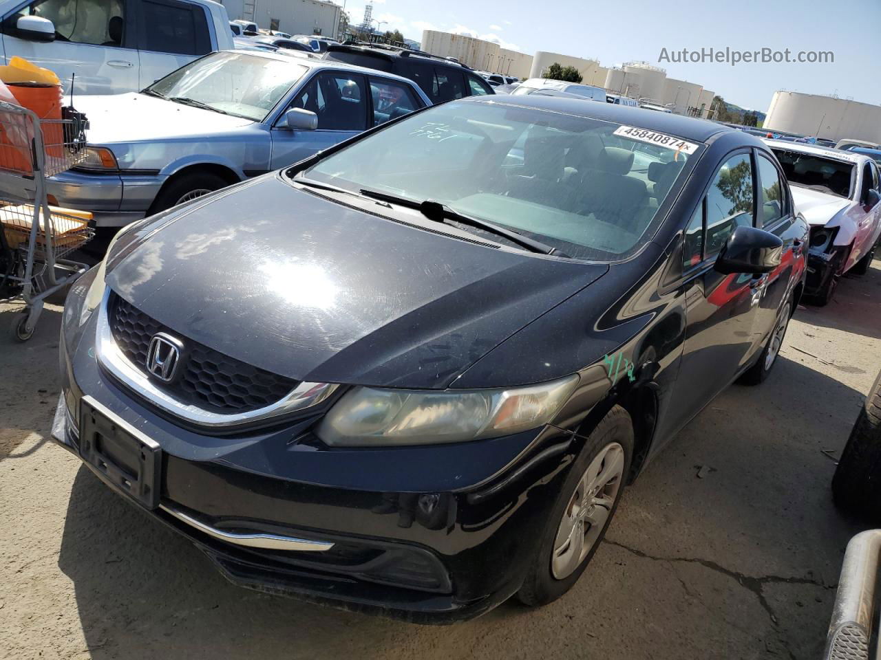 2013 Honda Civic Lx Black vin: 19XFB2F54DE228387