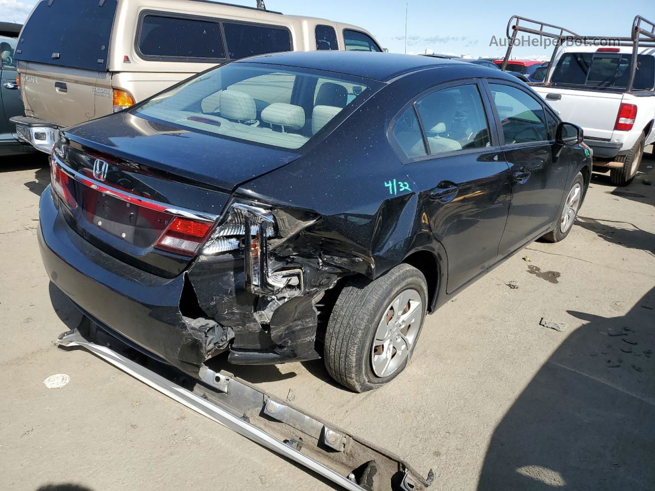 2013 Honda Civic Lx Черный vin: 19XFB2F54DE228387