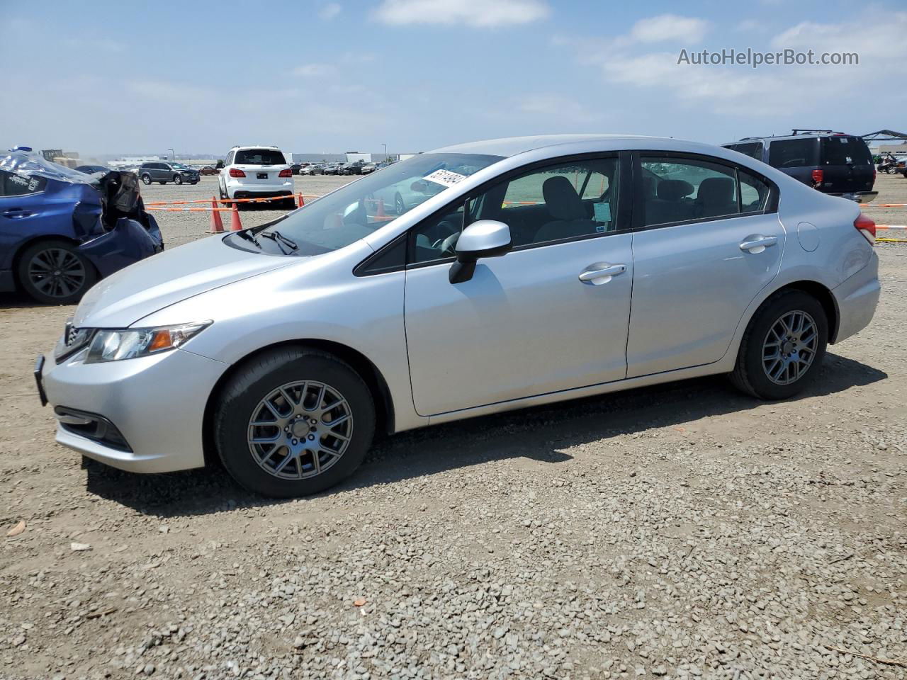 2013 Honda Civic Lx Silver vin: 19XFB2F54DE245206