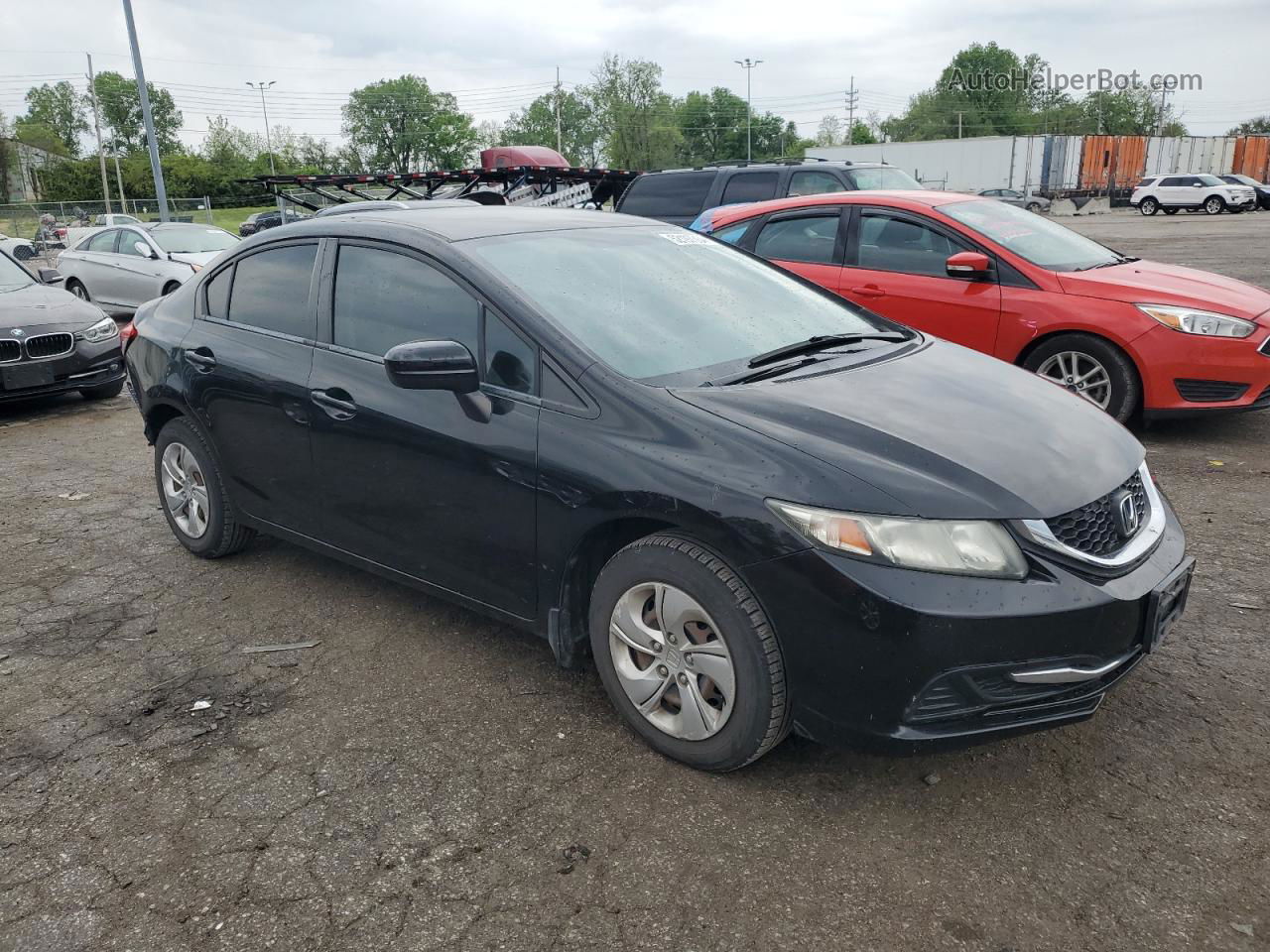 2014 Honda Civic Lx Black vin: 19XFB2F54EE000715