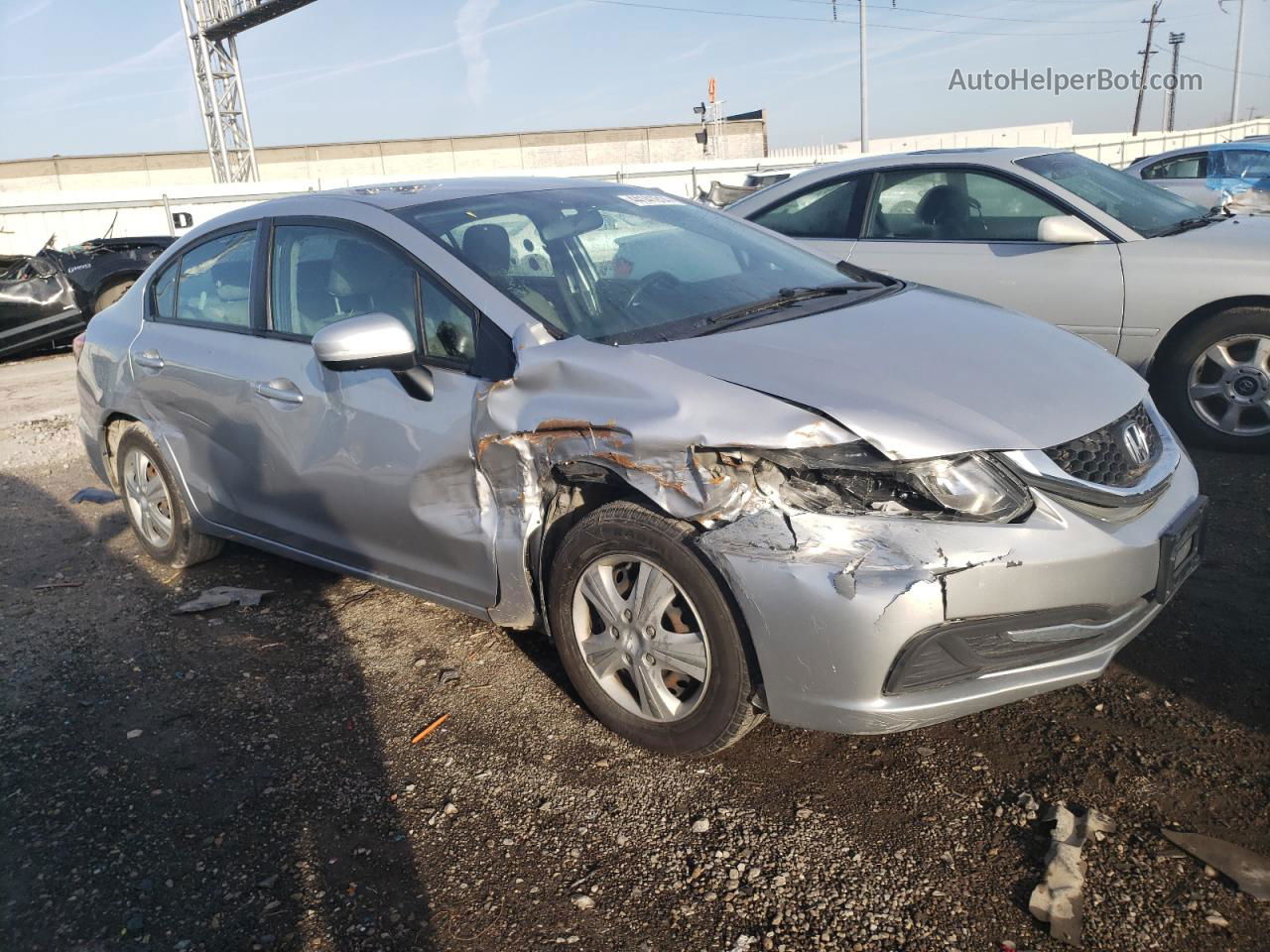 2014 Honda Civic Lx Silver vin: 19XFB2F54EE043452