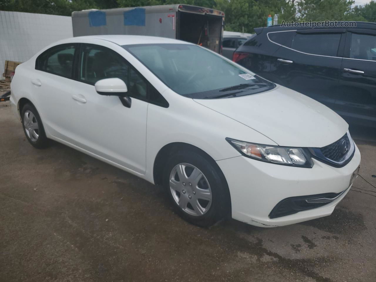 2014 Honda Civic Lx White vin: 19XFB2F54EE061336