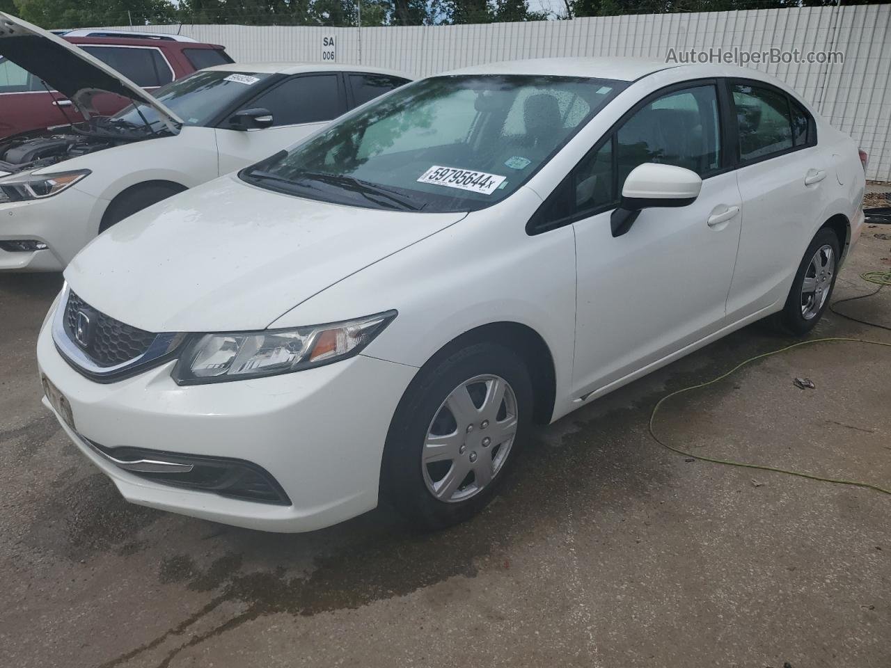 2014 Honda Civic Lx White vin: 19XFB2F54EE061336