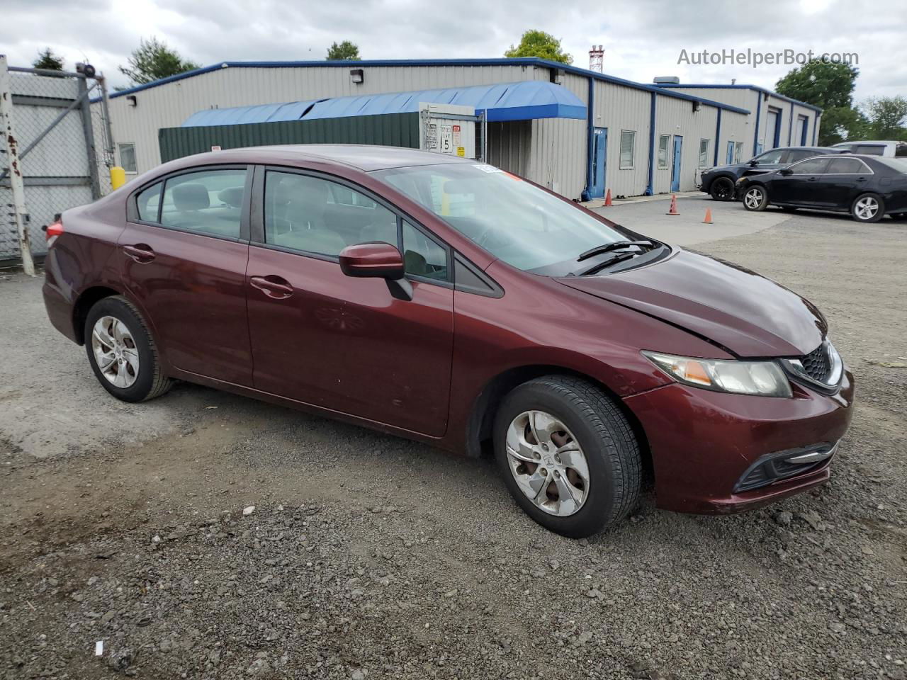 2014 Honda Civic Lx Burgundy vin: 19XFB2F54EE234515