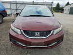 2014 Honda Civic Lx Burgundy vin: 19XFB2F54EE234515