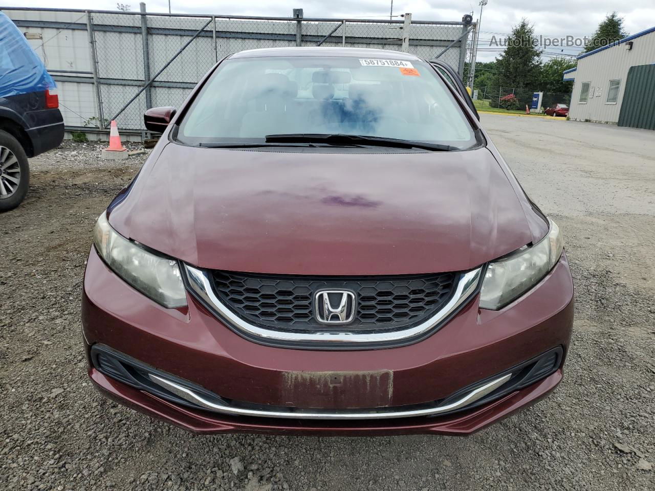 2014 Honda Civic Lx Burgundy vin: 19XFB2F54EE234515