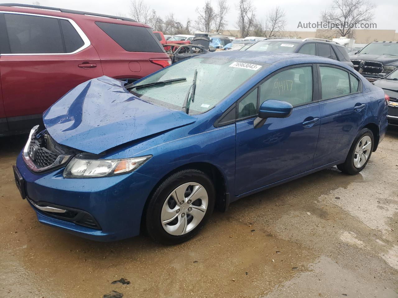 2015 Honda Civic Lx Синий vin: 19XFB2F54FE013160